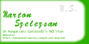 marton szelezsan business card